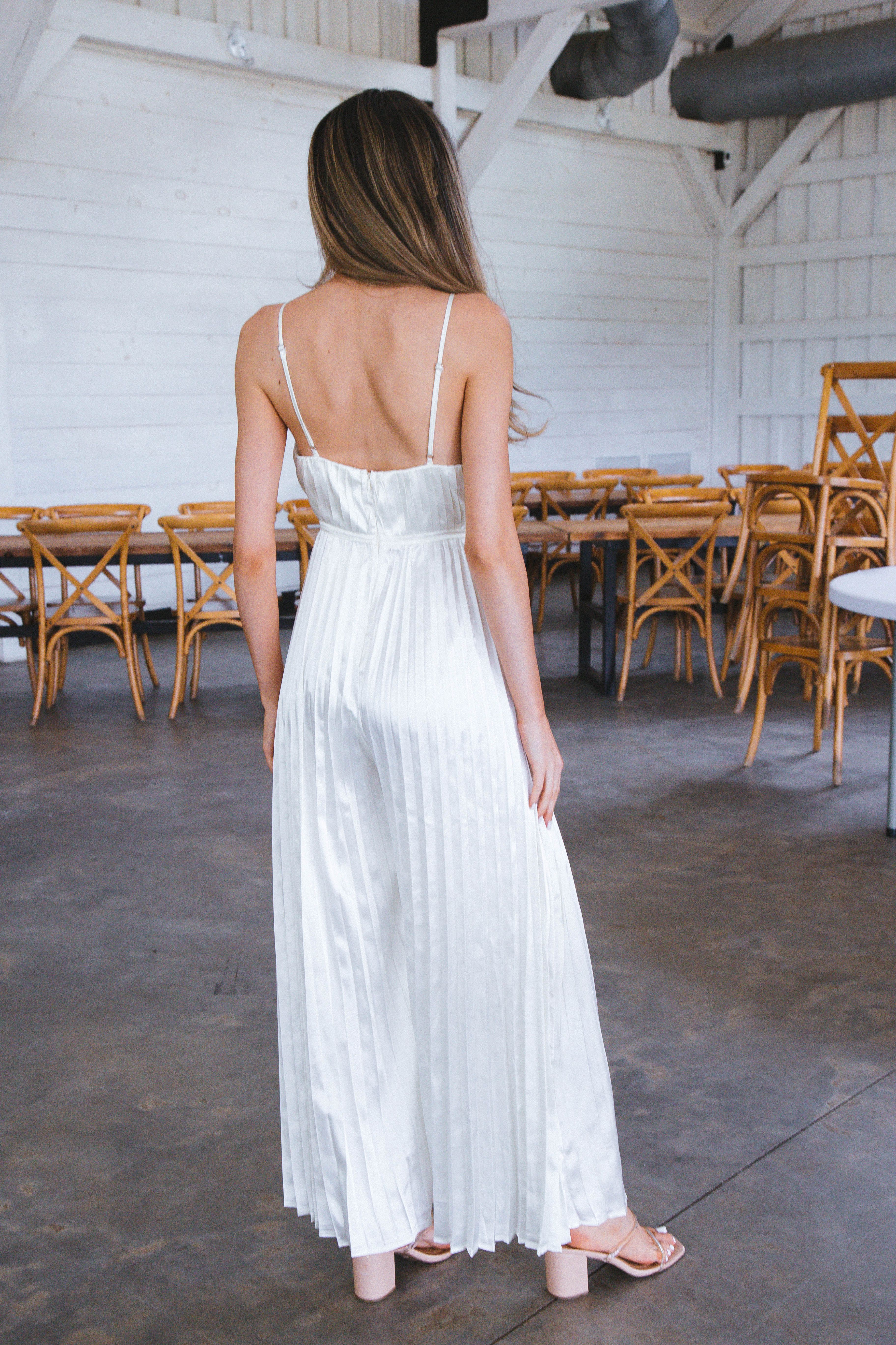 Dream Of Me Pleated Jumpsuit, Cream sold by North & Main Clothing Company product image thumbnail 5