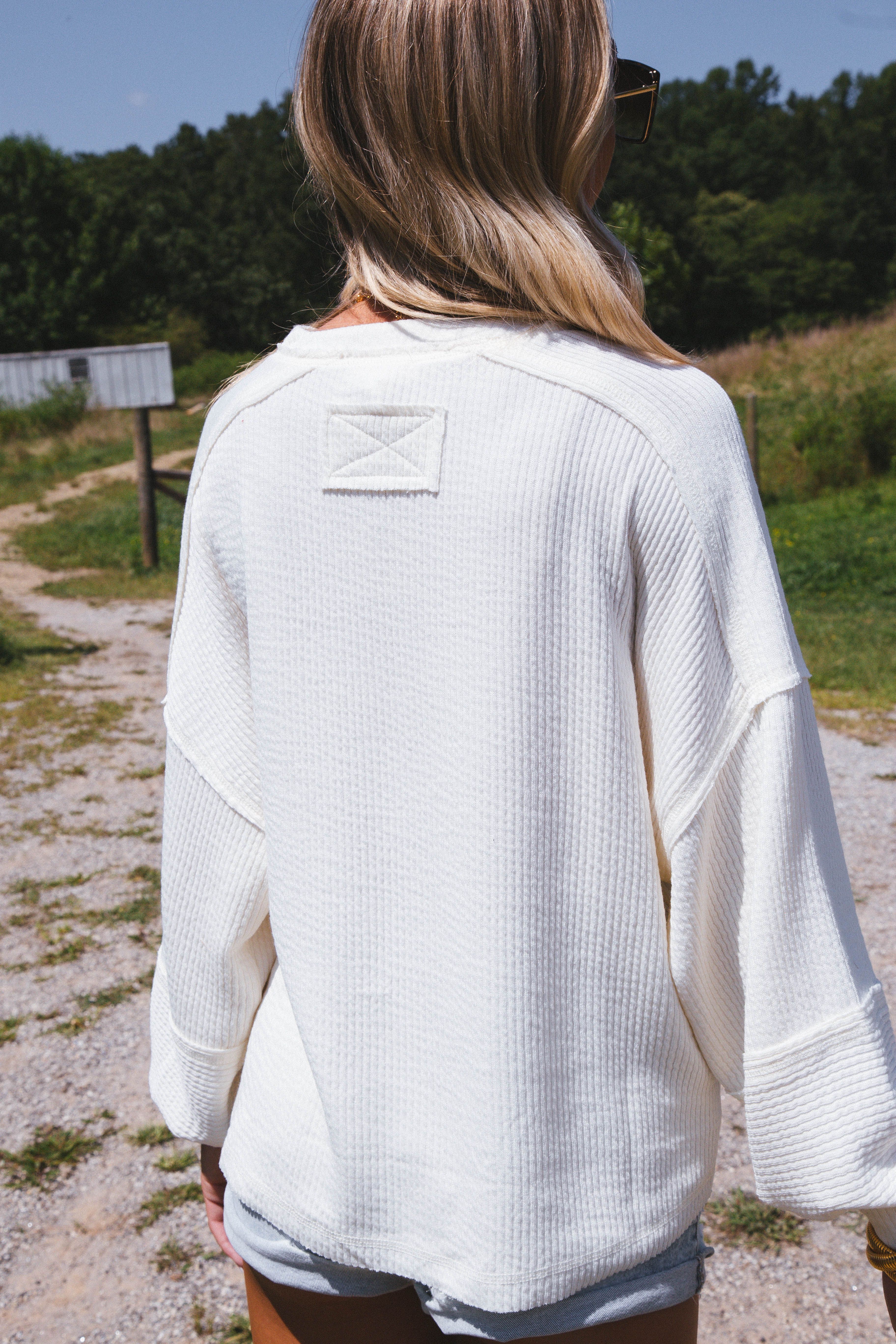 Fireside Knit Henley Top, Cream sold by North & Main Clothing Company product image thumbnail 5