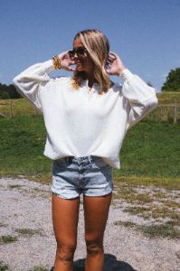Fireside Knit Henley Top, Cream sold by North & Main Clothing Company