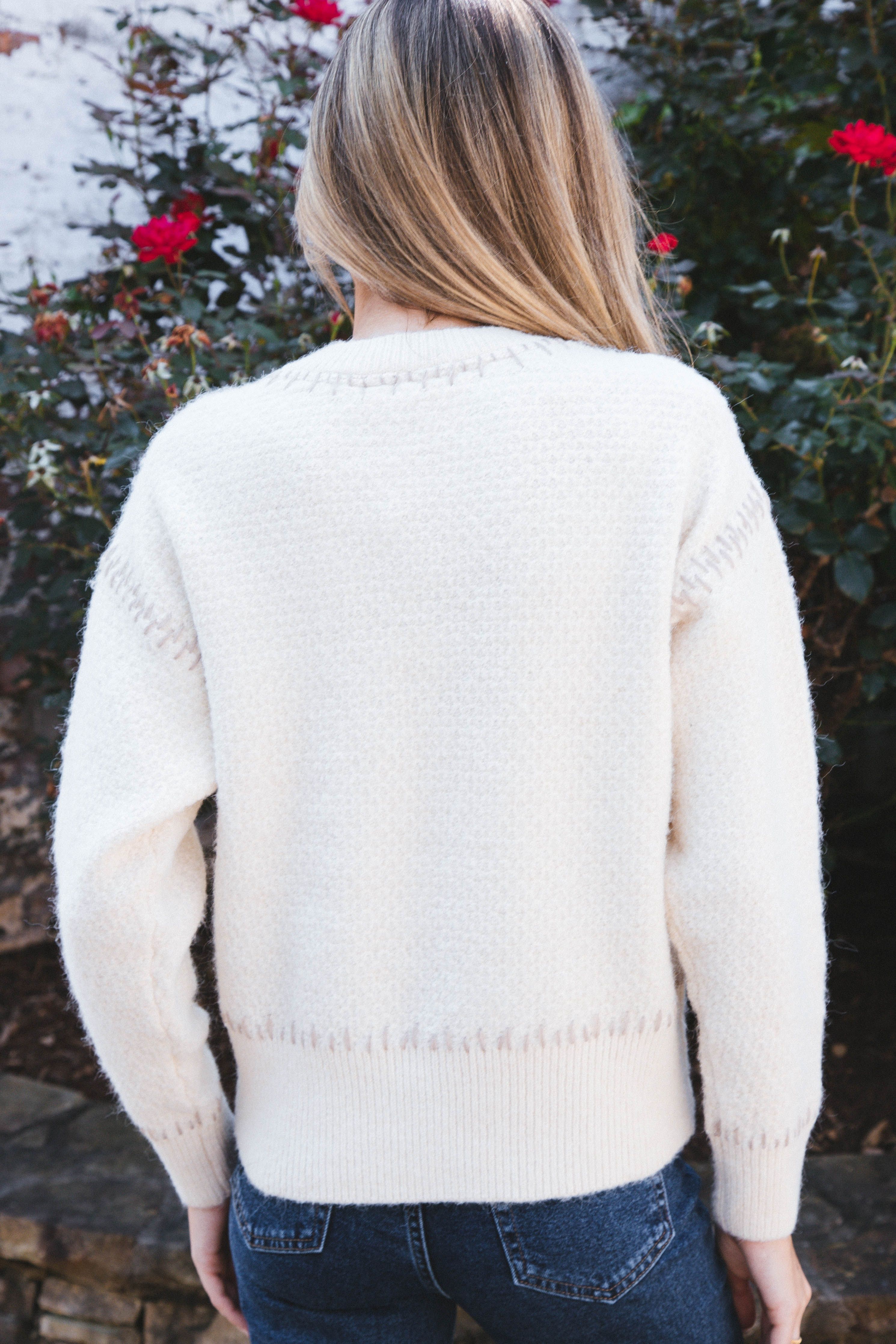 Lottie Stitch Detail Sweater, Cream Brown | RD Style sold by North & Main Clothing Company product image thumbnail 5