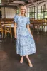 Stella Eyelet Lace Midi Dress, Blue sold by North & Main Clothing Company