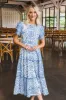 Stella Eyelet Lace Midi Dress, Blue sold by North & Main Clothing Company