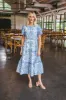 Stella Eyelet Lace Midi Dress, Blue sold by North & Main Clothing Company