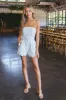 Brianna Strapless Eyelet Romper, White sold by North & Main Clothing Company