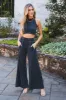 Hannah Wide Leg Pants, Charcoal sold by North & Main Clothing Company
