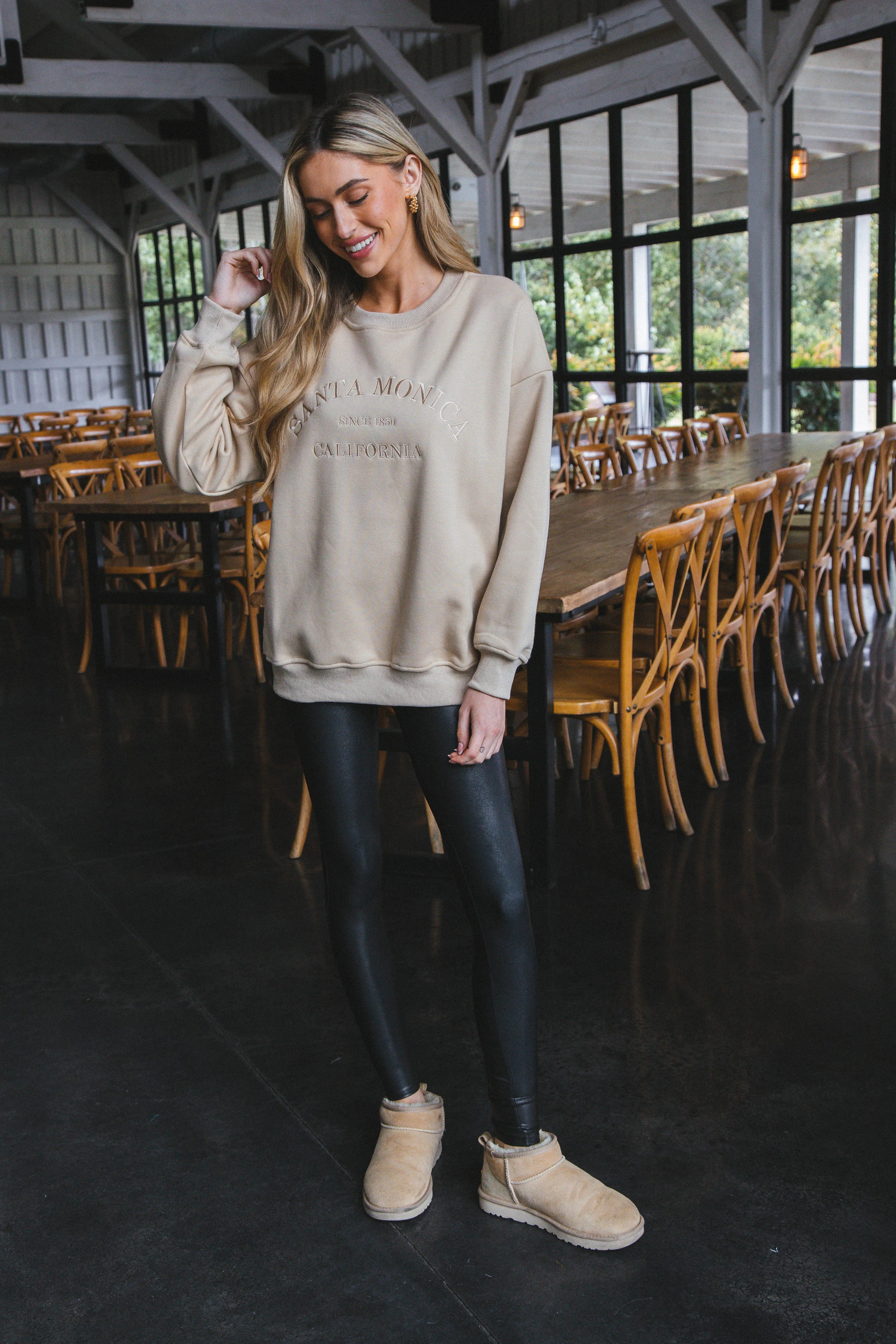 Faux Leather Petite Leggings, Black | SPANX® sold by North & Main Clothing Company product image thumbnail 5