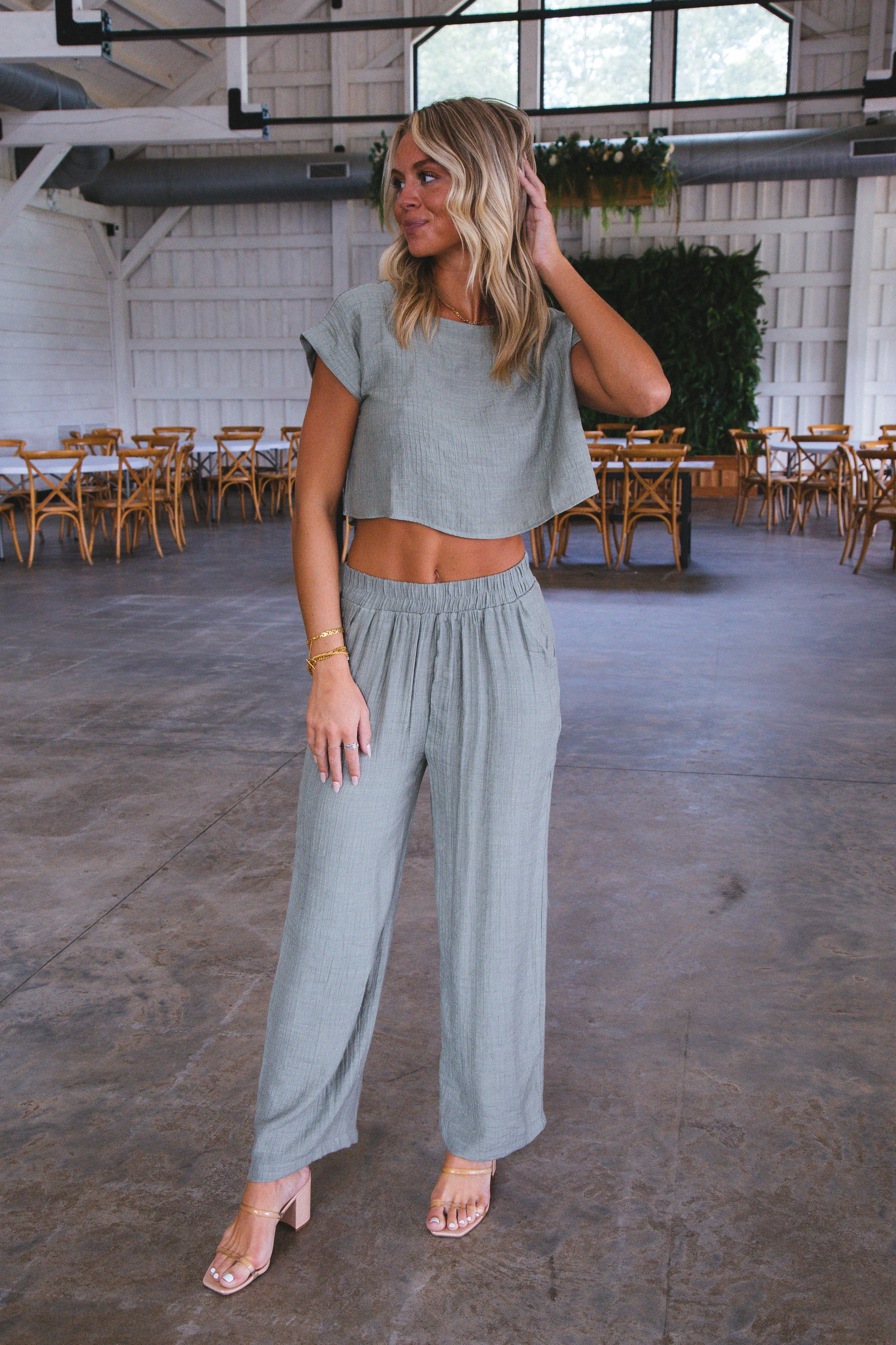 Emma Boxy Woven Top, Olive sold by North & Main Clothing Company product image thumbnail 5