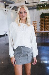 Dreamy Ruched Knit Top, Ivory sold by North & Main Clothing Company