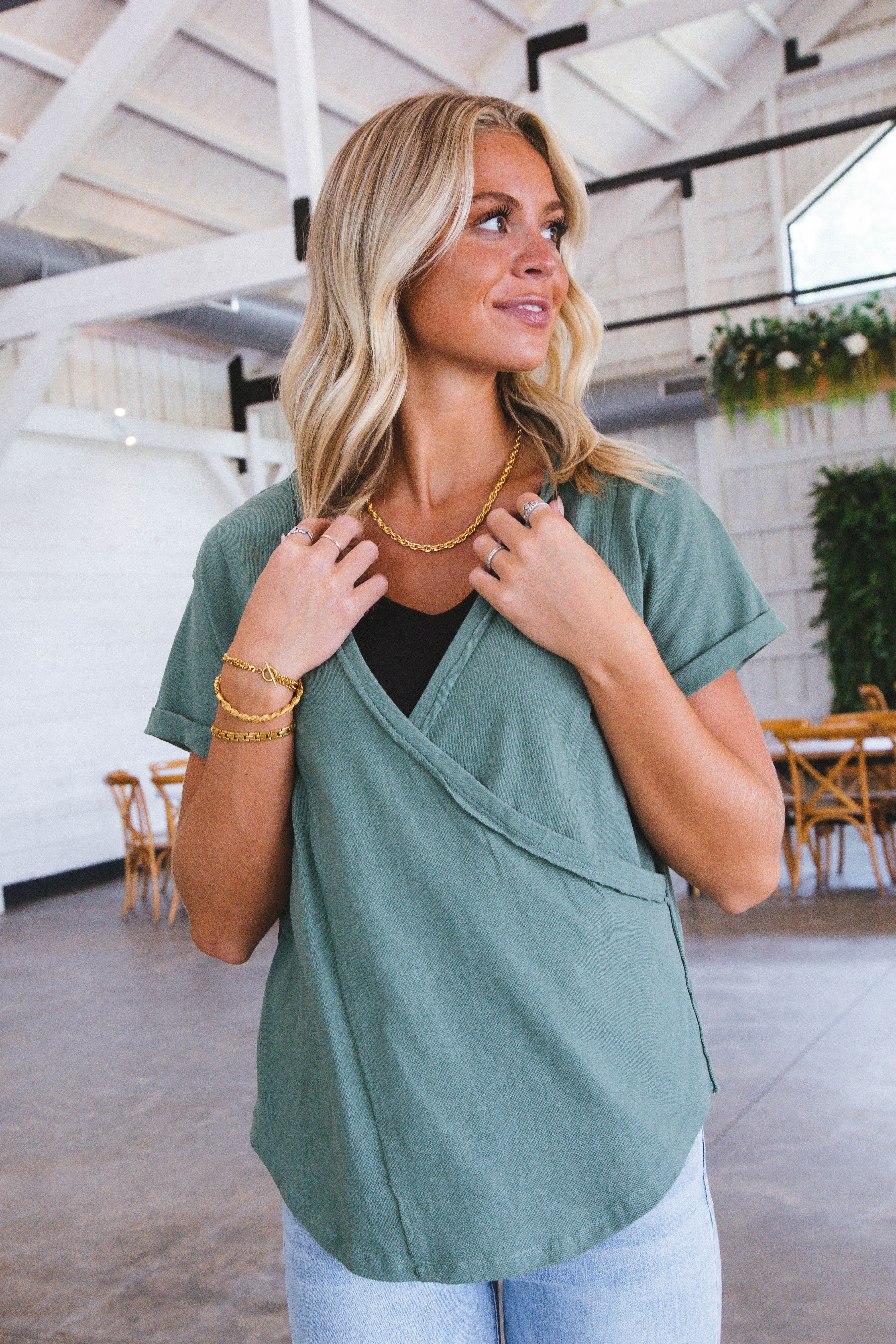 Wonderful Wrap Silhouette Top, Sage sold by North & Main Clothing Company product image thumbnail 2
