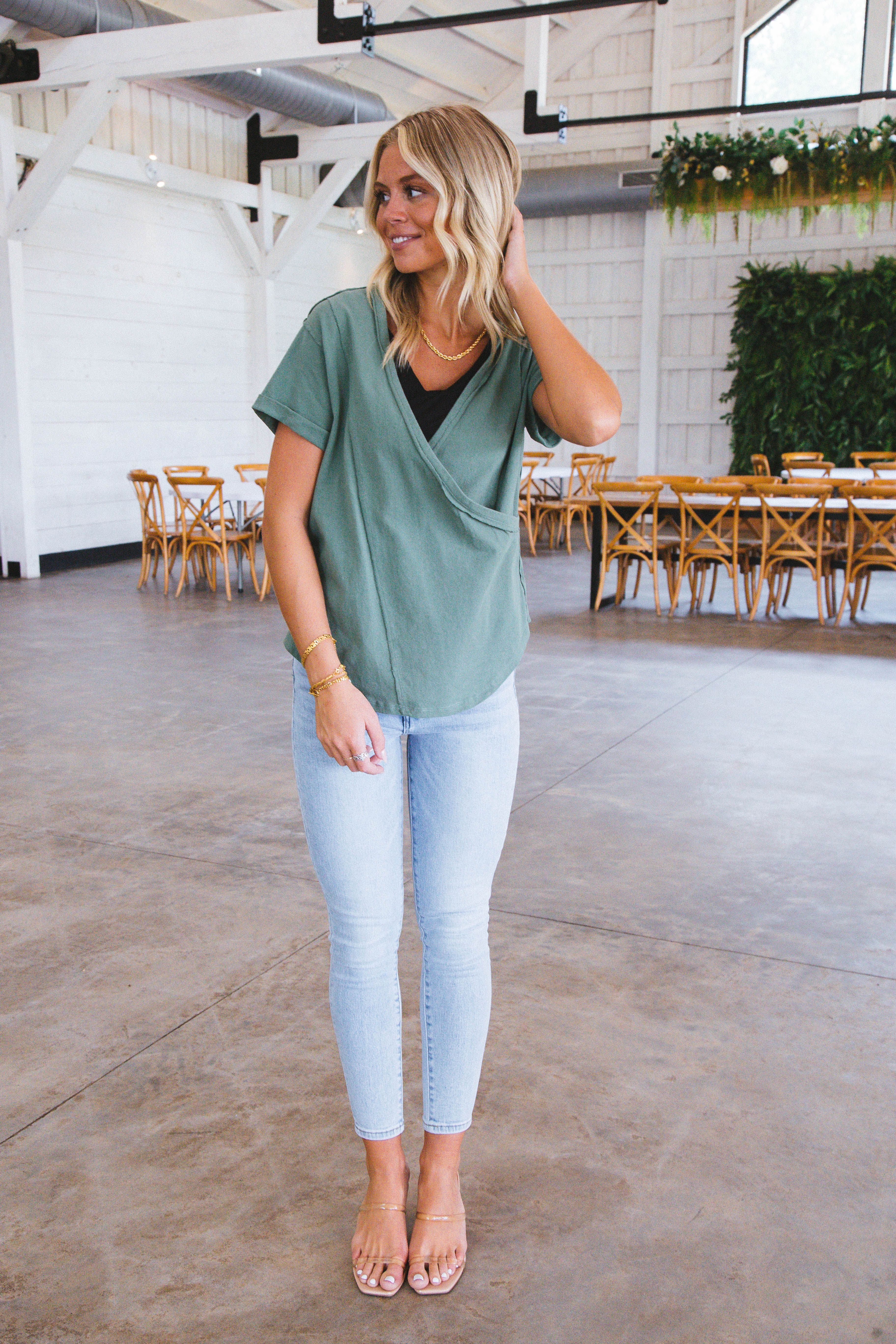 Wonderful Wrap Silhouette Top, Sage sold by North & Main Clothing Company product image thumbnail 5