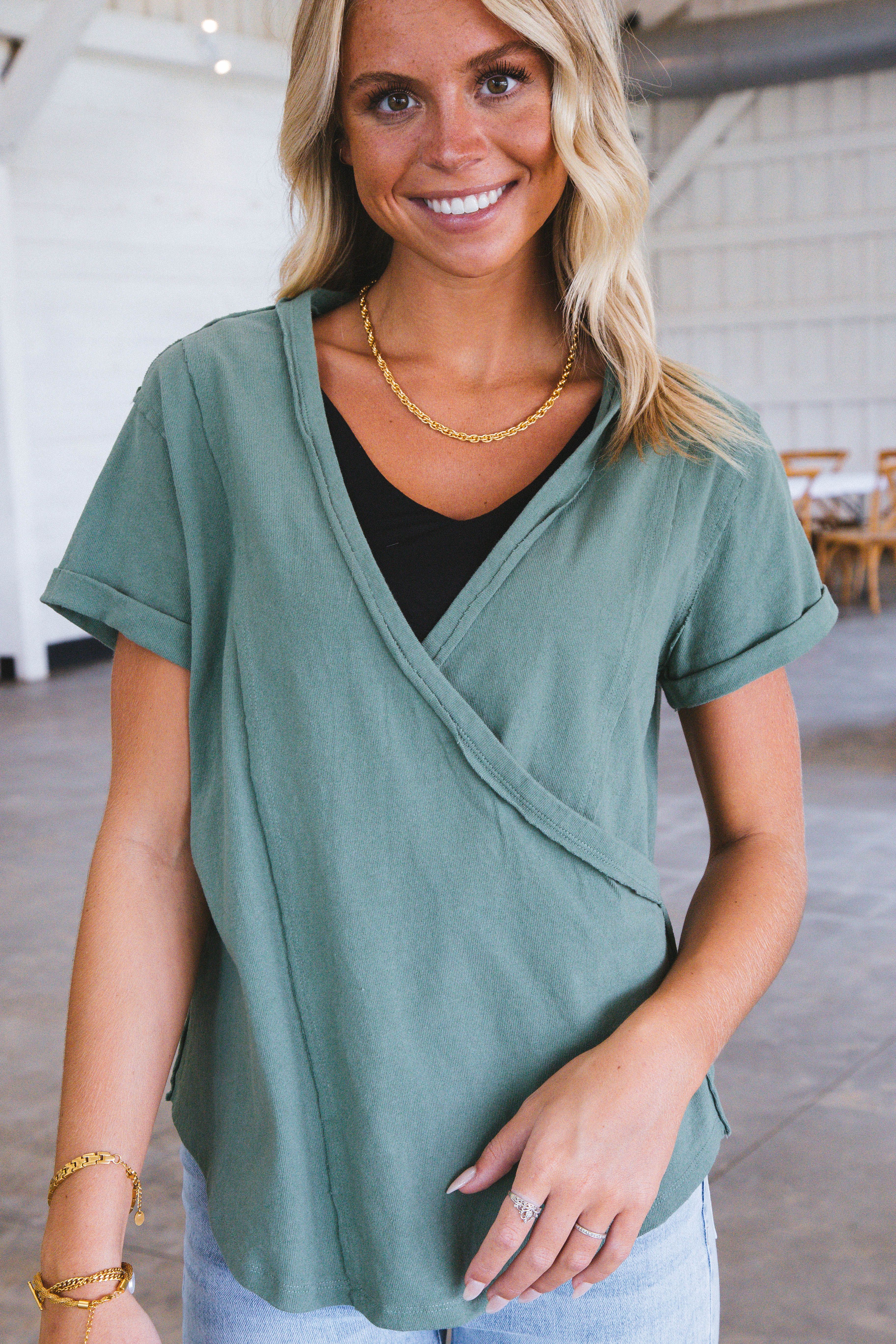 Wonderful Wrap Silhouette Top, Sage sold by North & Main Clothing Company product image thumbnail 3