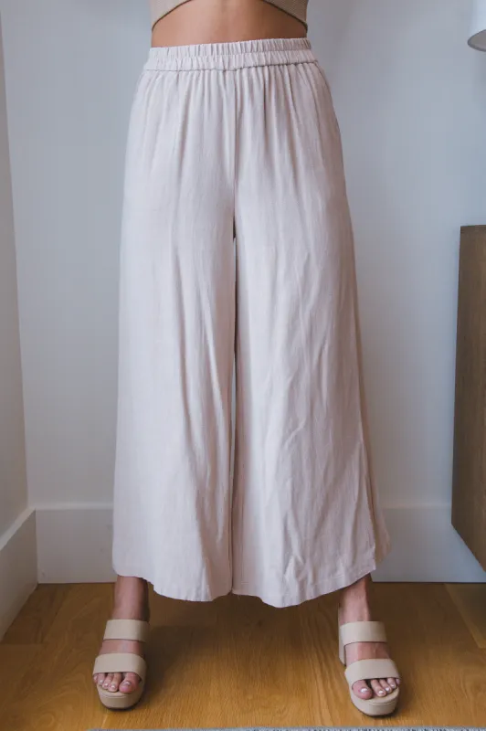 Kaylee Linen Wide Leg Pants, Taupe sold by North & Main Clothing Company