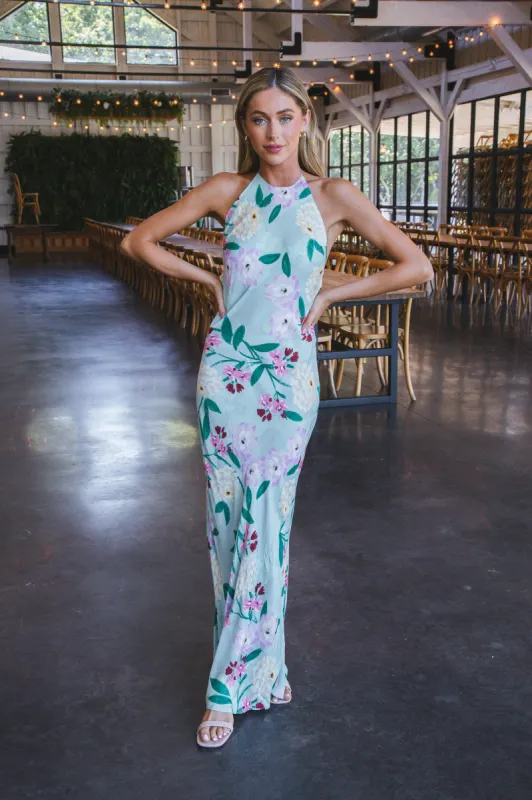 Maisy Open Back Maxi Dress, Sage Lilac sold by North & Main Clothing Company