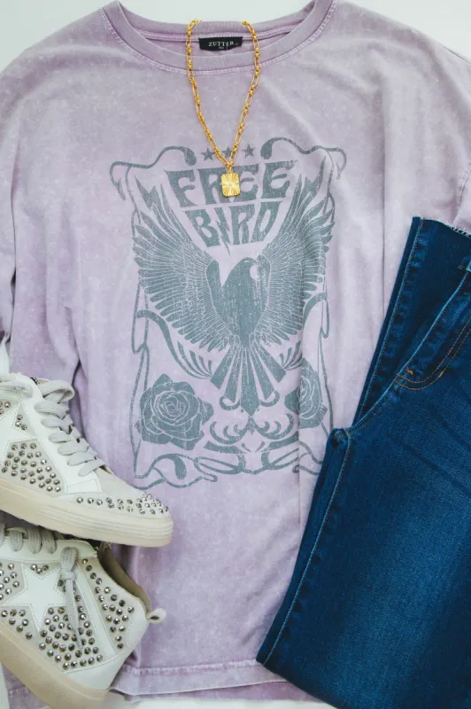 Free Bird Graphic Tee, Lavender | Plus Size made by North & Main Clothing Company