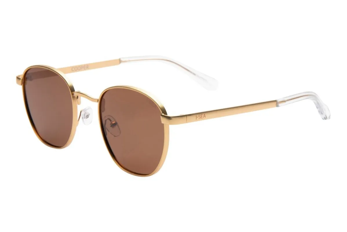 Cooper Polarized Sunglasses, Gold Brown | I-SEA sold by North & Main Clothing Company