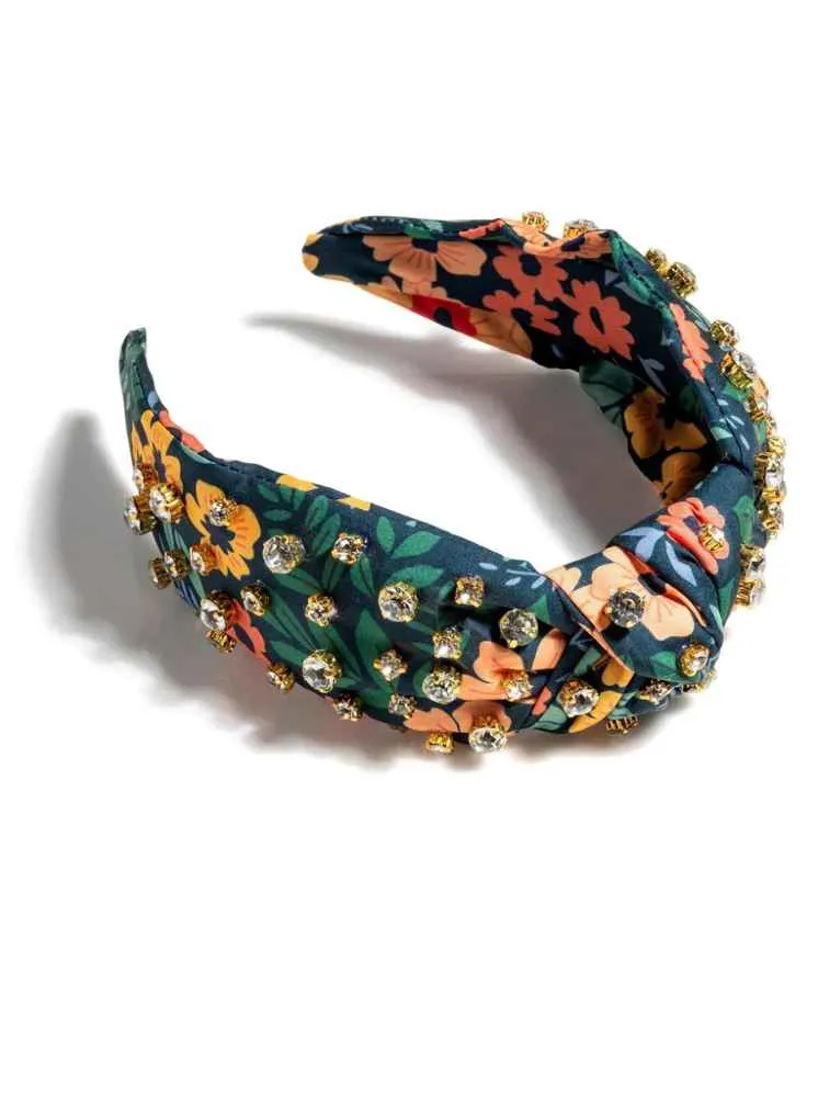 Robin Rhinestone Floral Headband, Navy sold by North & Main Clothing Company