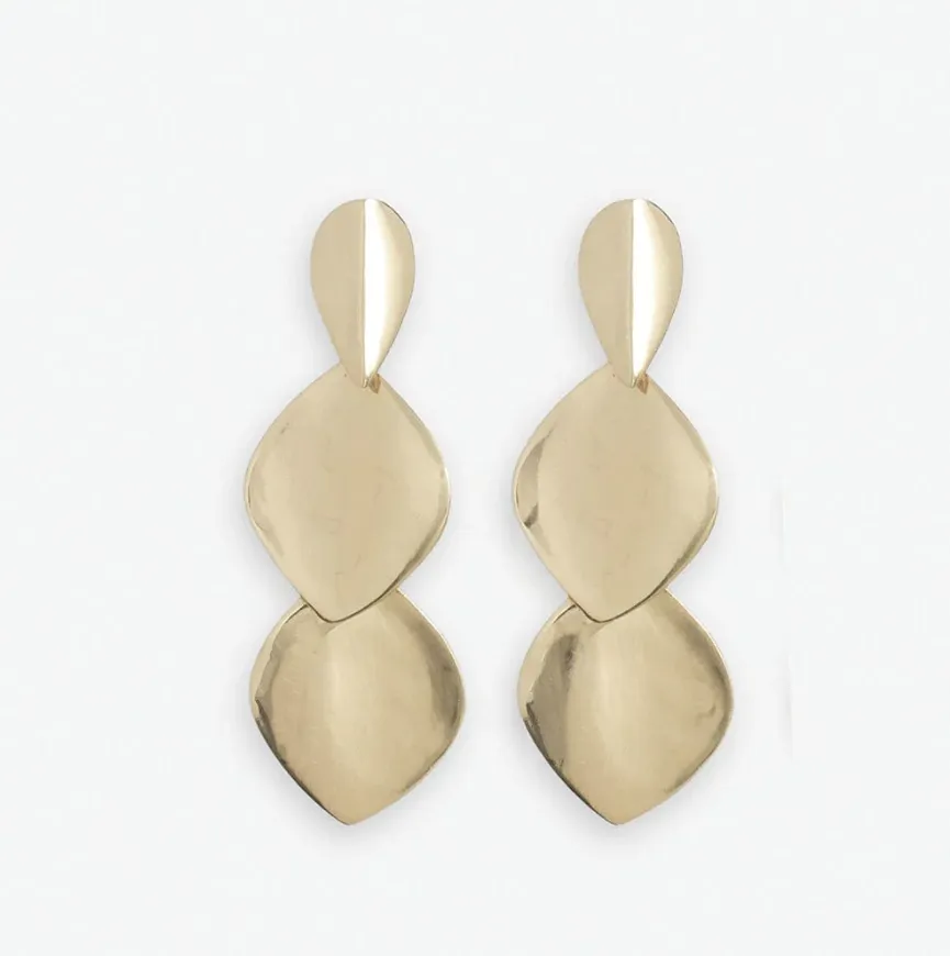 Flora Triple Leaf Dangle Earrings | Ink + Alloy sold by North & Main Clothing Company