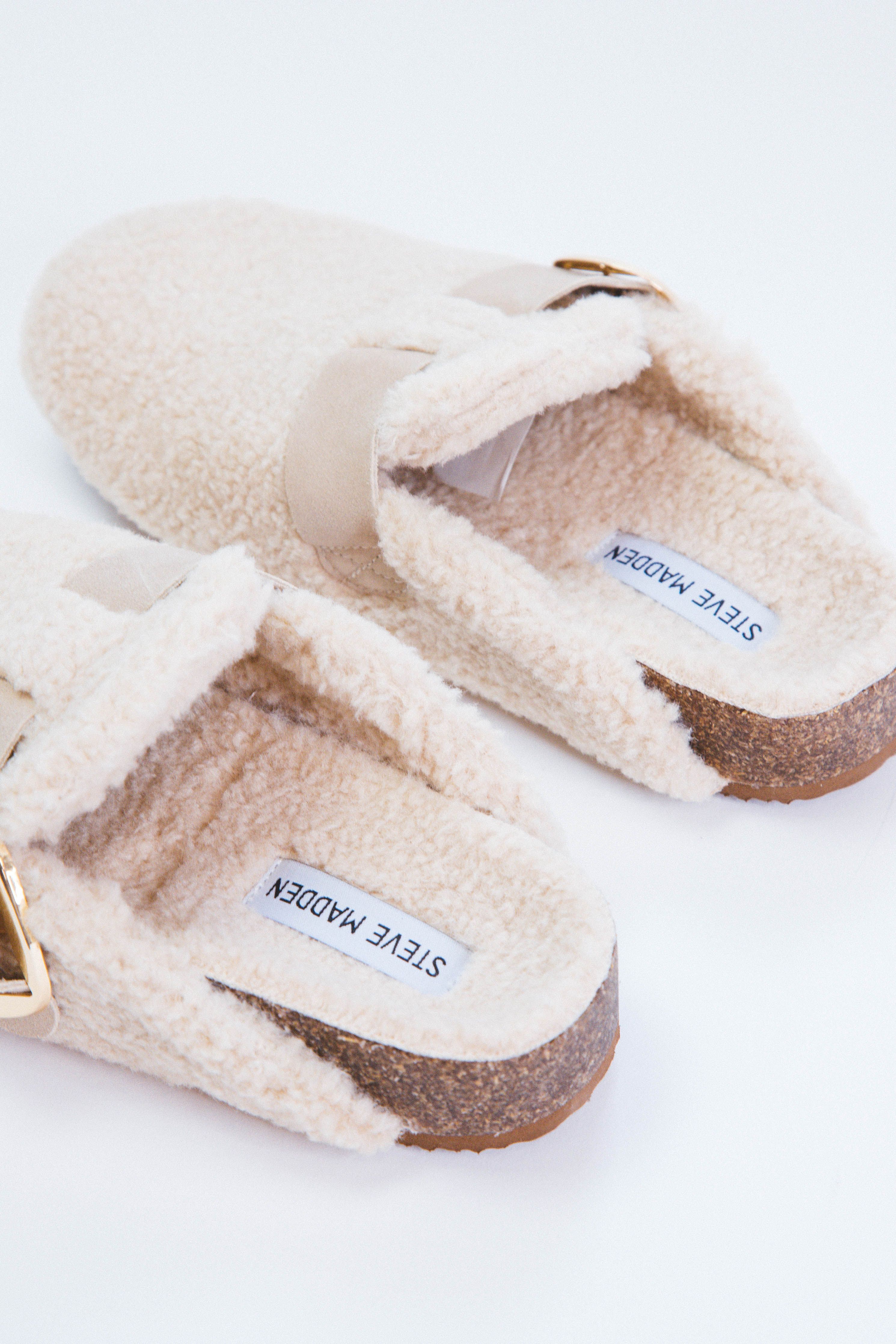 Cuddle Faux Shearling Clog, Natural | Steve Madden sold by North & Main Clothing Company product image thumbnail 3