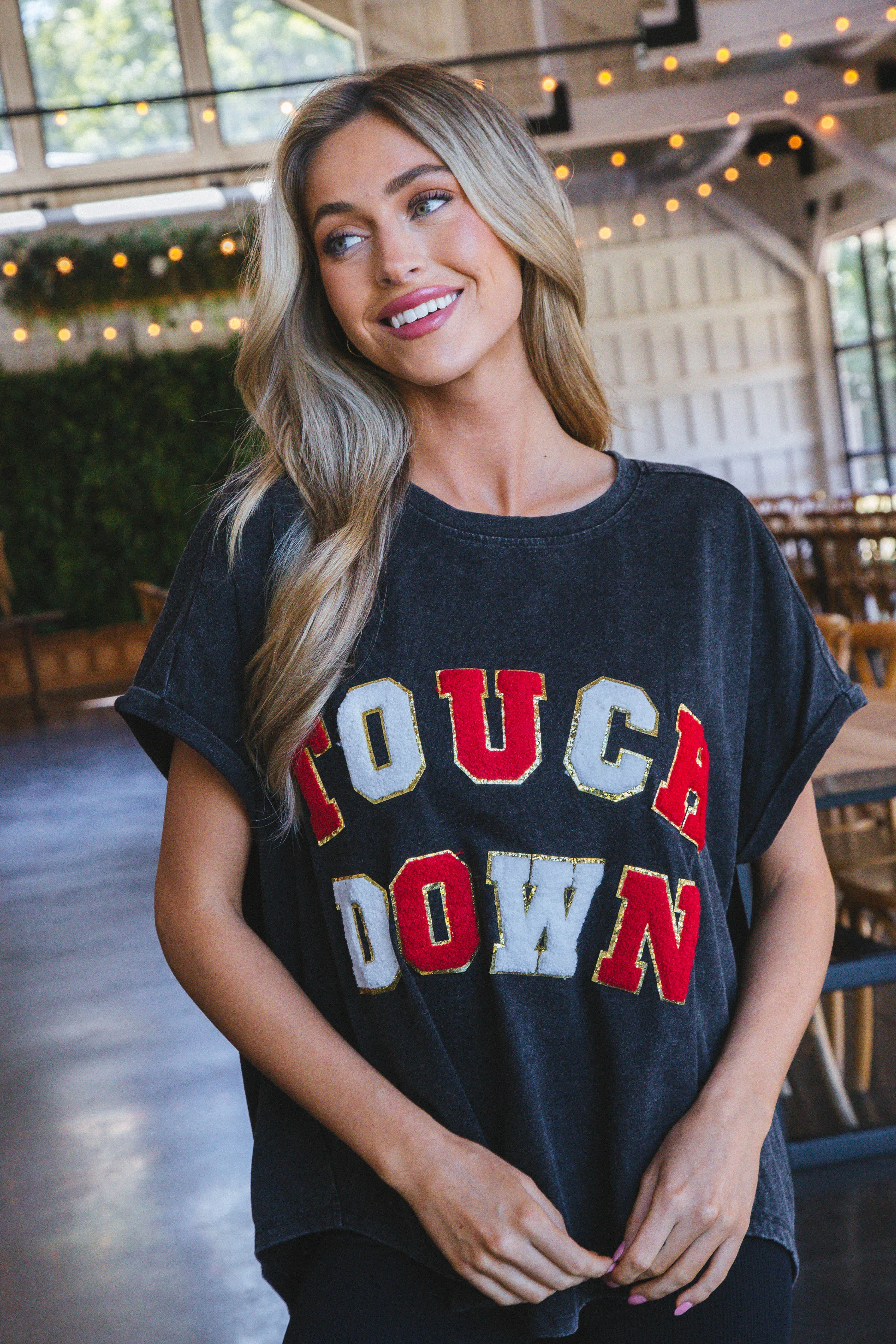 Touchdown Vintage Washed Tee, Black/Red sold by North & Main Clothing Company product image thumbnail 4