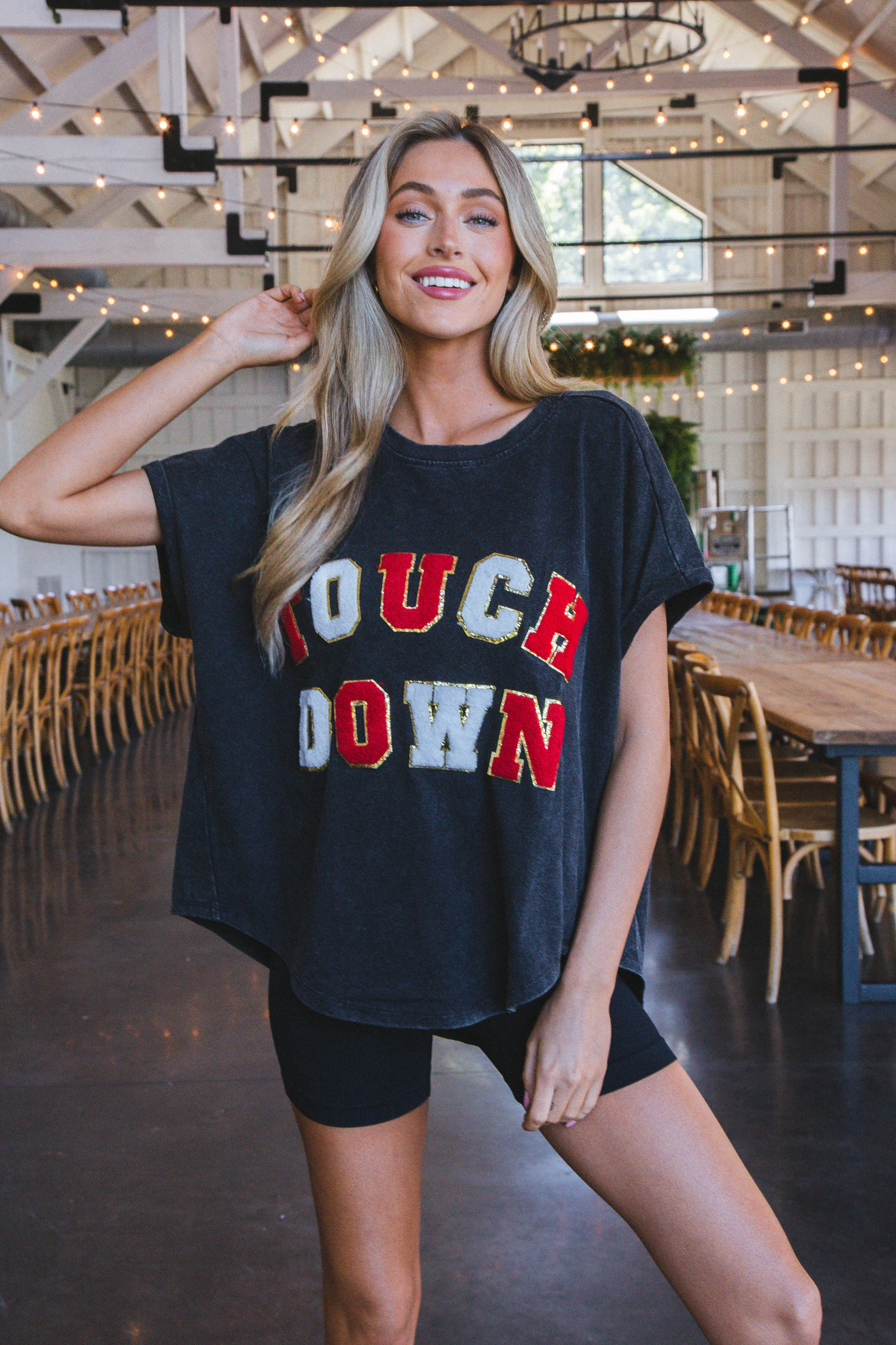 Touchdown Vintage Washed Tee, Black/Red sold by North & Main Clothing Company product image thumbnail 5
