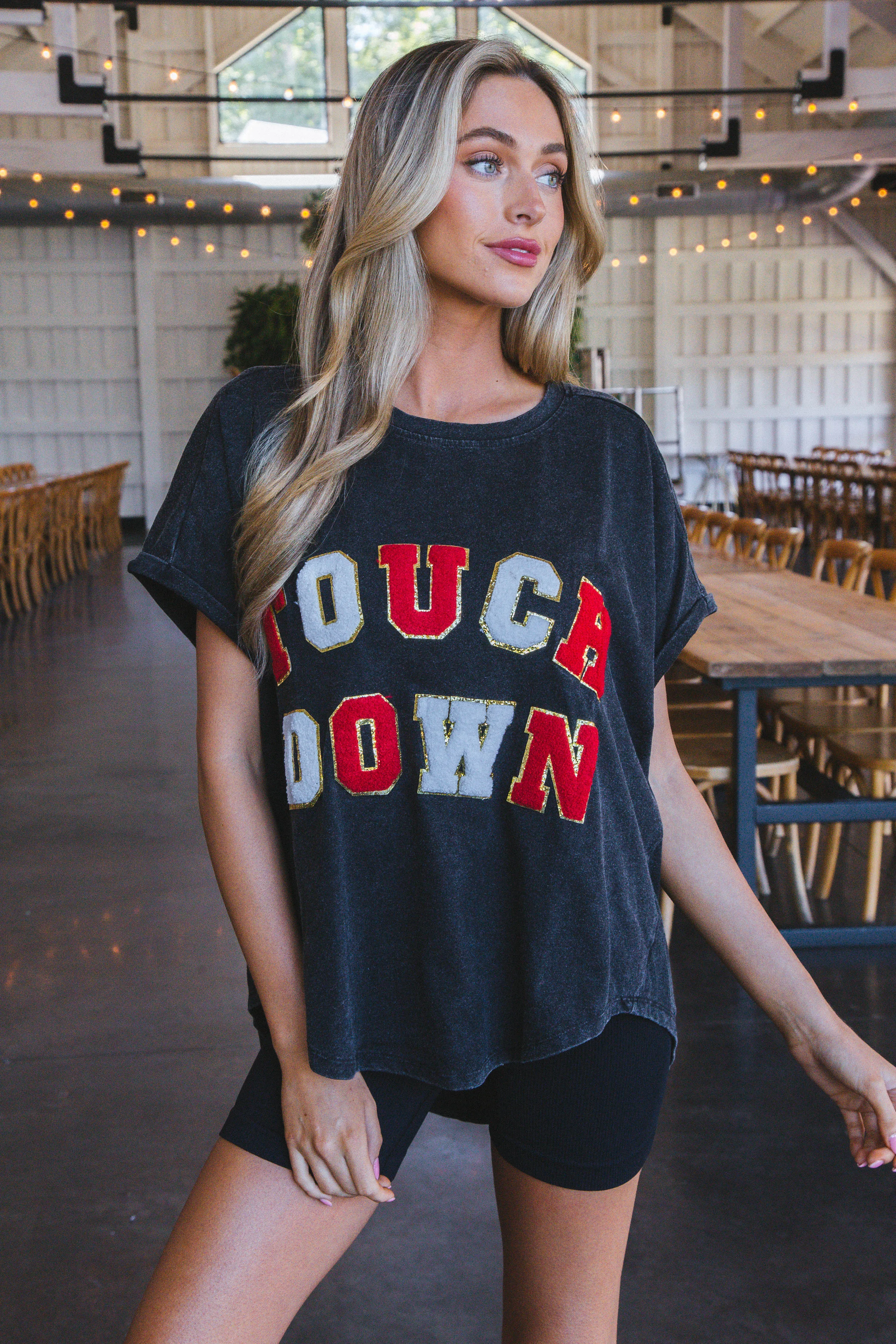 Touchdown Vintage Washed Tee, Black/Red sold by North & Main Clothing Company product image thumbnail 3