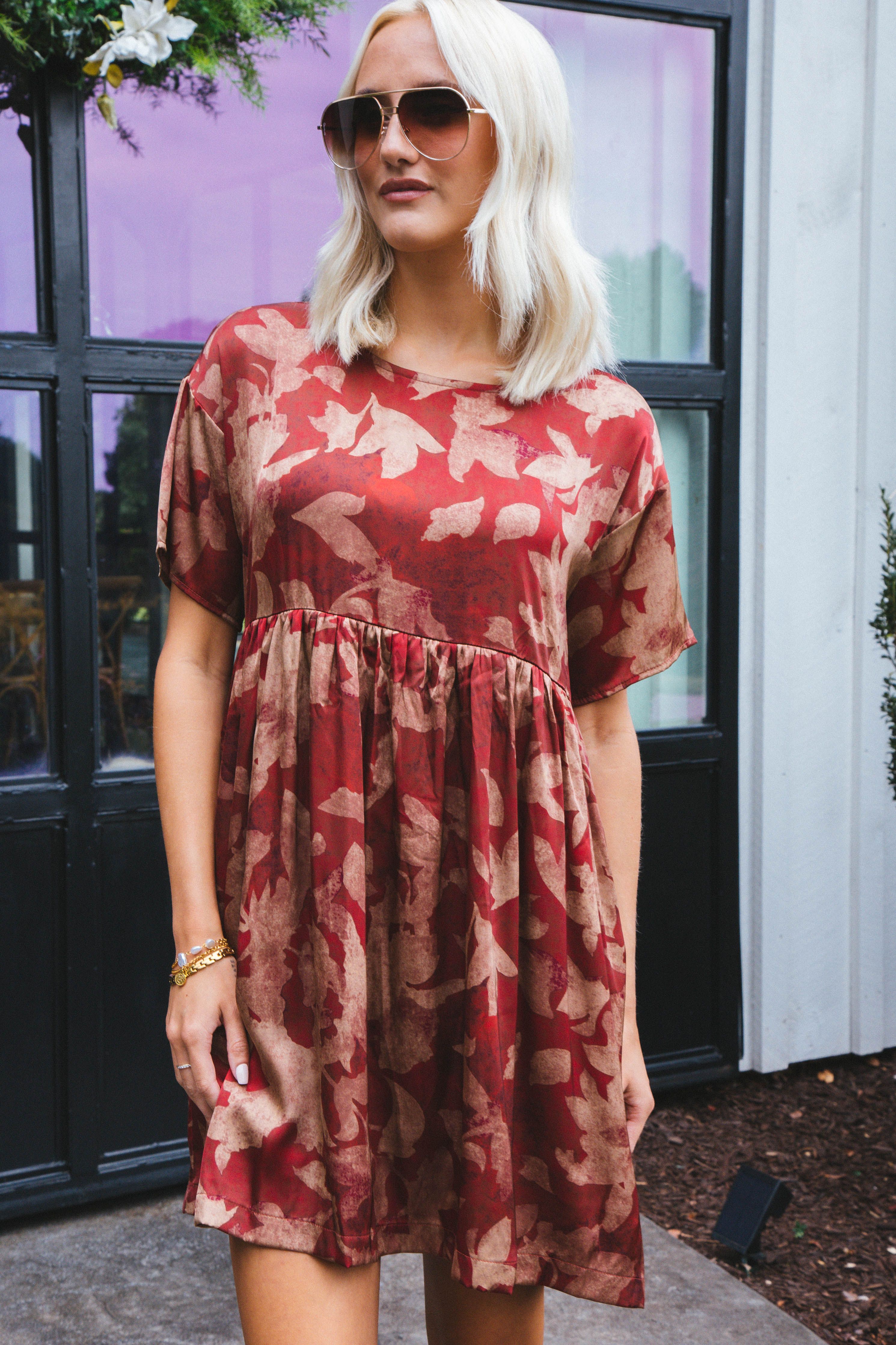 Autumn Memories Mini Dress, Brick sold by North & Main Clothing Company product image thumbnail 3