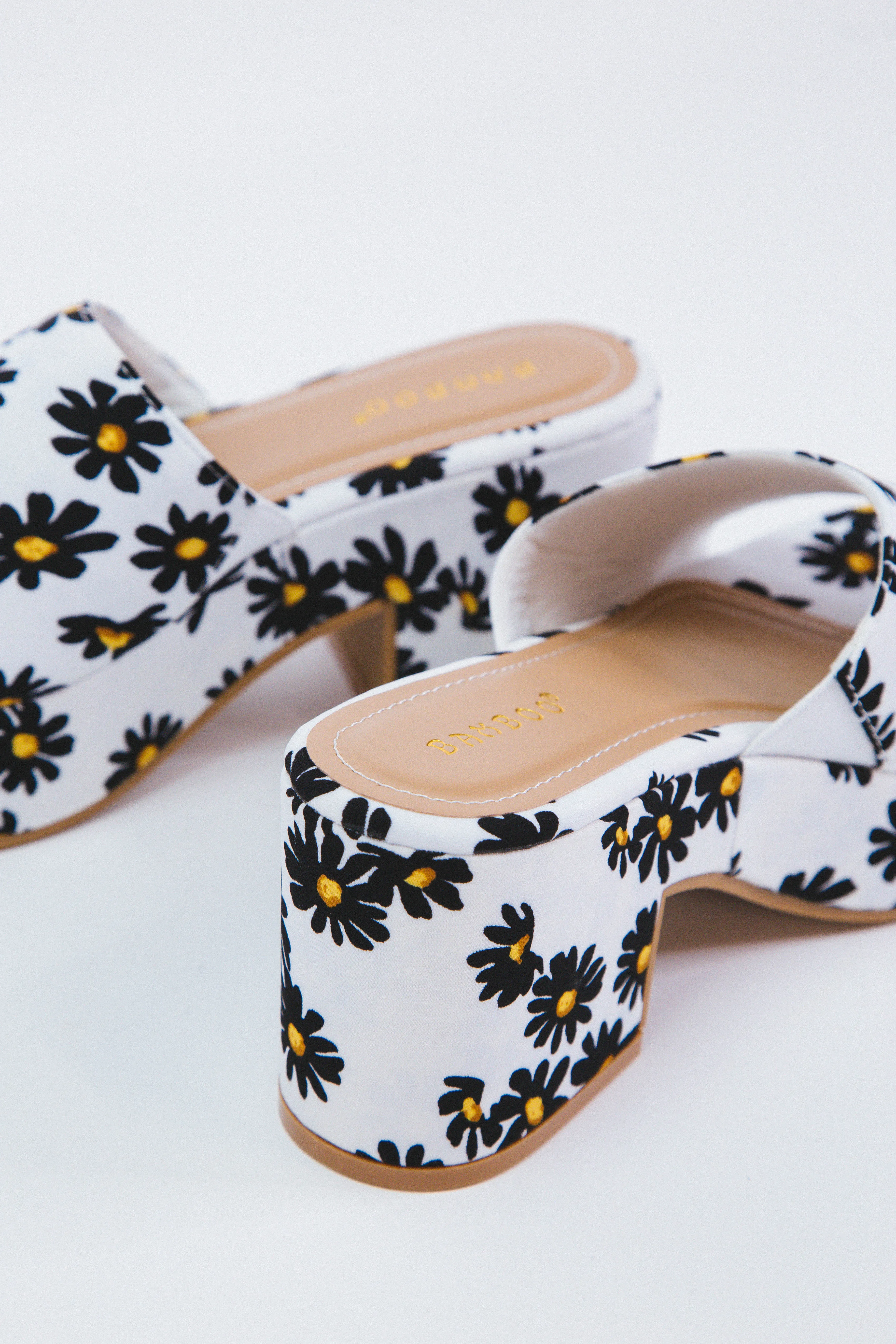 Niche Floral Platform Sandal, White Fabric sold by North & Main Clothing Company product image thumbnail 4