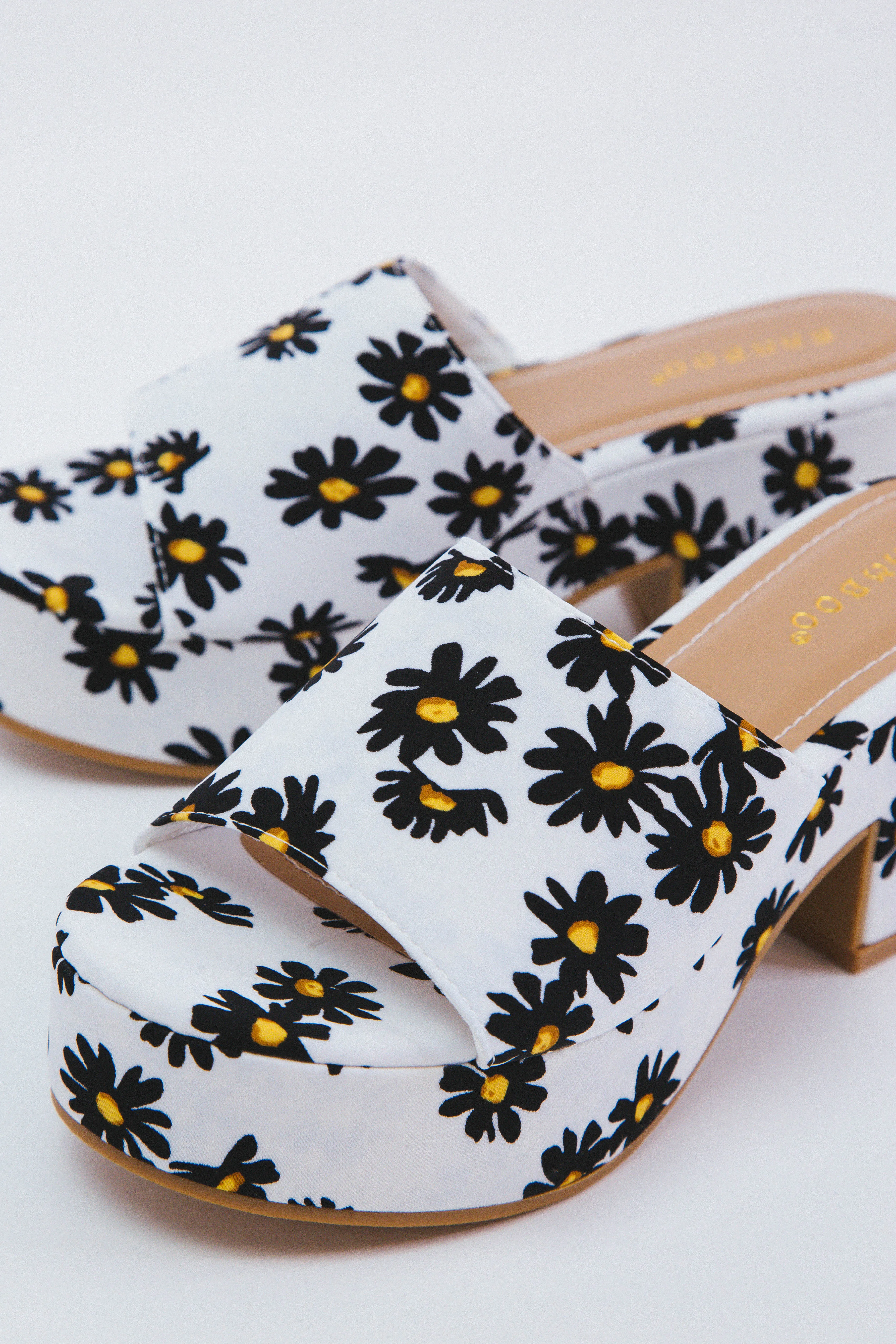 Niche Floral Platform Sandal, White Fabric sold by North & Main Clothing Company product image thumbnail 3