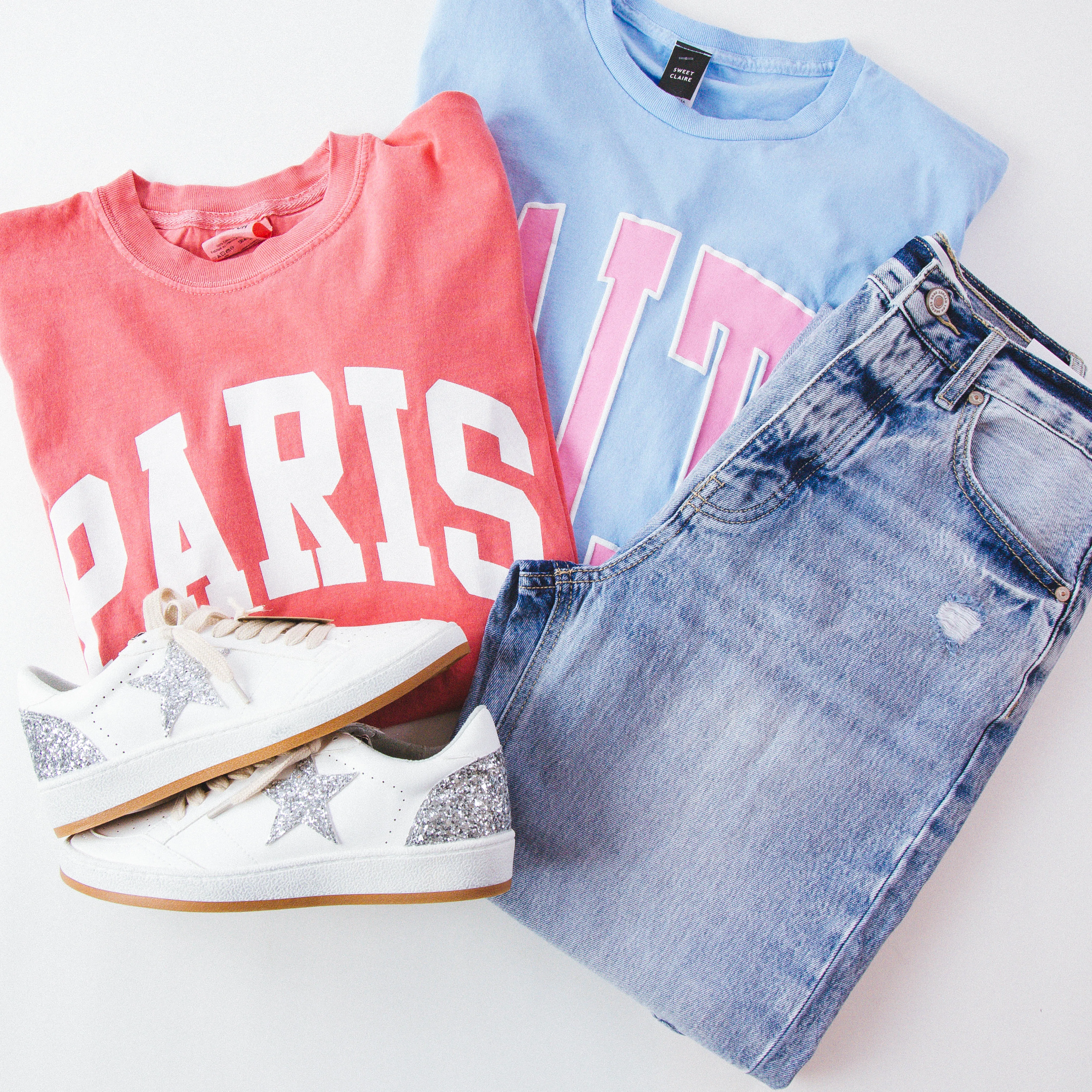 Paris Graphic Tee, Coral sold by North & Main Clothing Company product image thumbnail 2