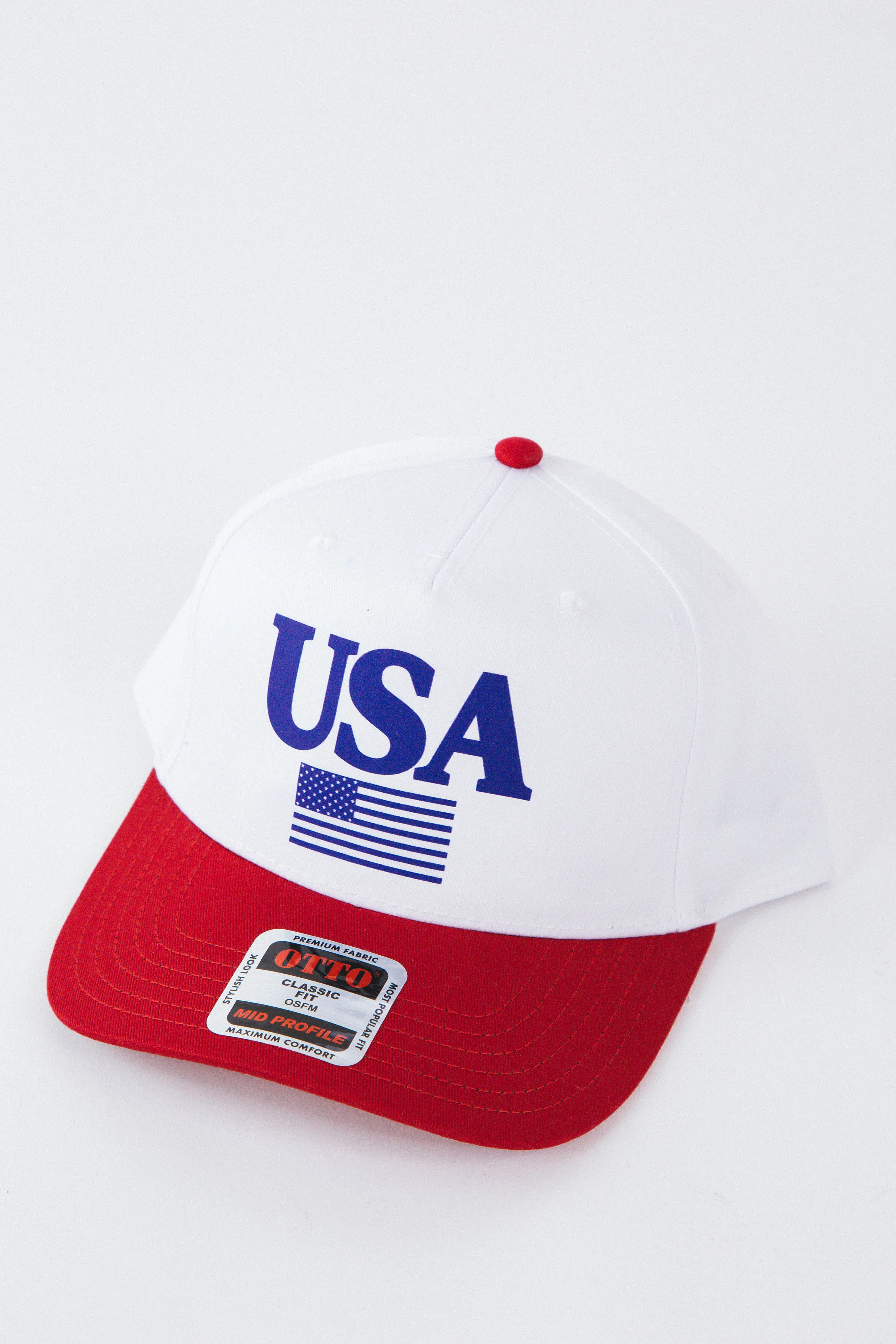 USA Flag Hat, White/Red sold by North & Main Clothing Company