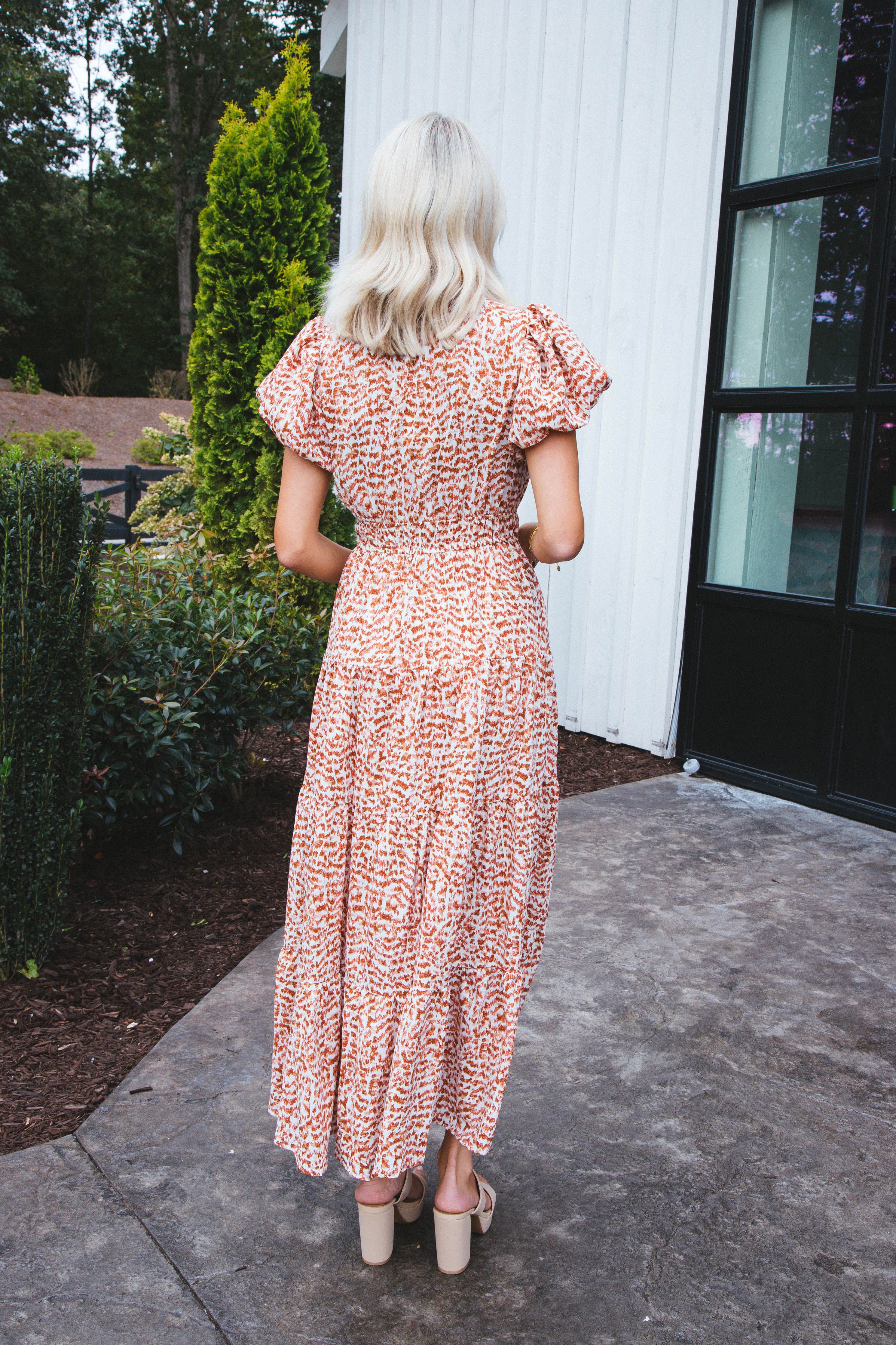 Carla Maxi Dress, Ecru/Rust sold by North & Main Clothing Company product image thumbnail 5