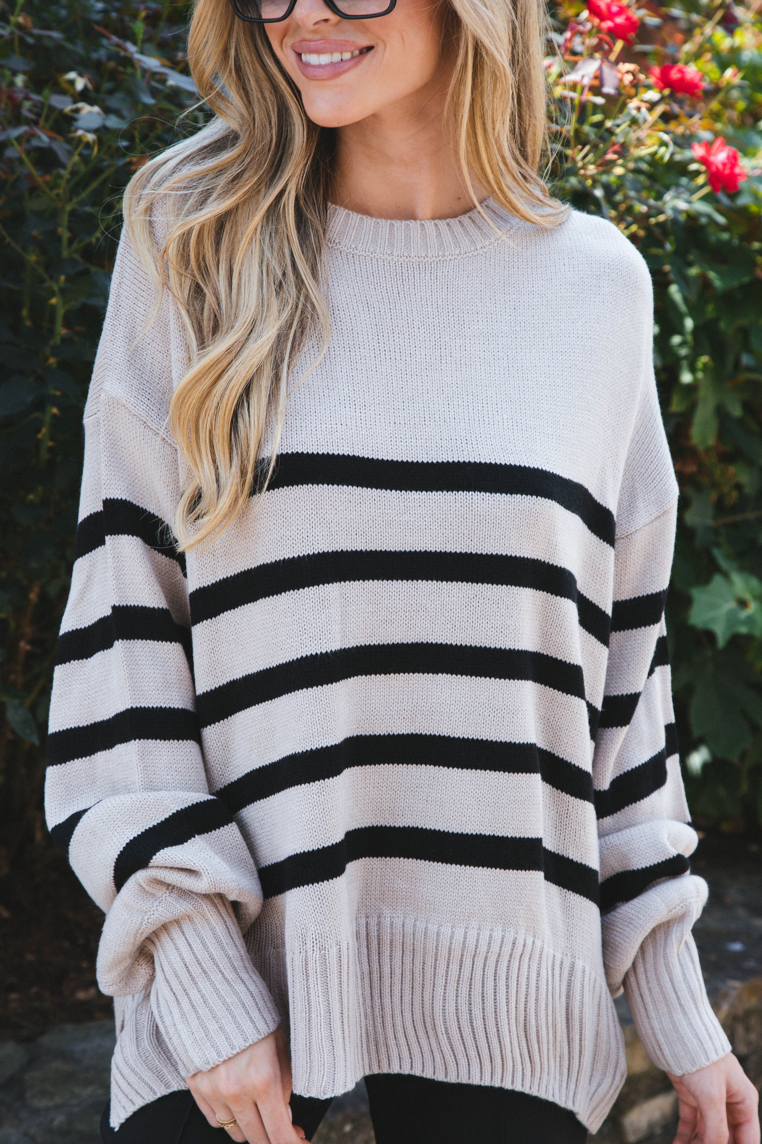Rainy Day Striped Sweater, Light Taupe/Black sold by North & Main Clothing Company product image thumbnail 3