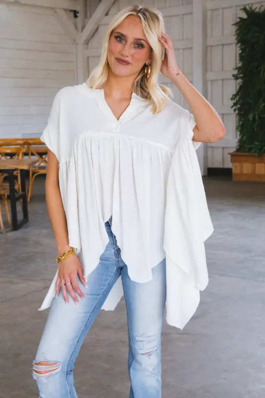 Sugar Rush Babydoll Top, Ivory | Free People sold by North & Main Clothing Company