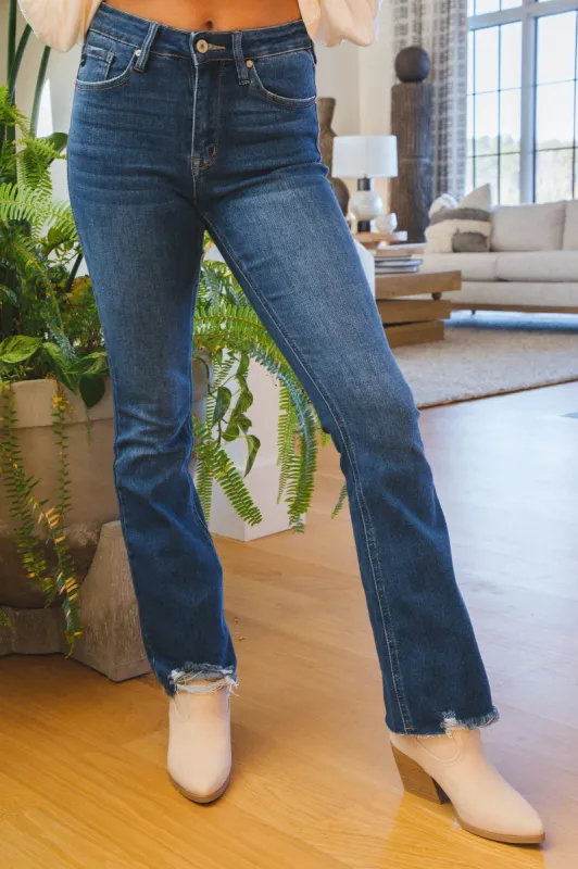 Audrey High Rise Bootcut Jean, Dark | KanCan sold by North & Main Clothing Company