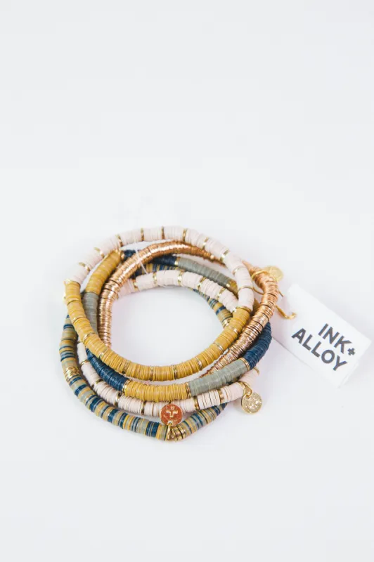 Grace Bracelet Stack of 5, Citron & Mint | Ink + Alloy sold by North & Main Clothing Company