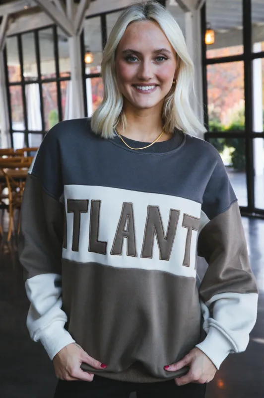 Atlanta Colorblock Sweatshirt, Charcoal made by North & Main Clothing Company