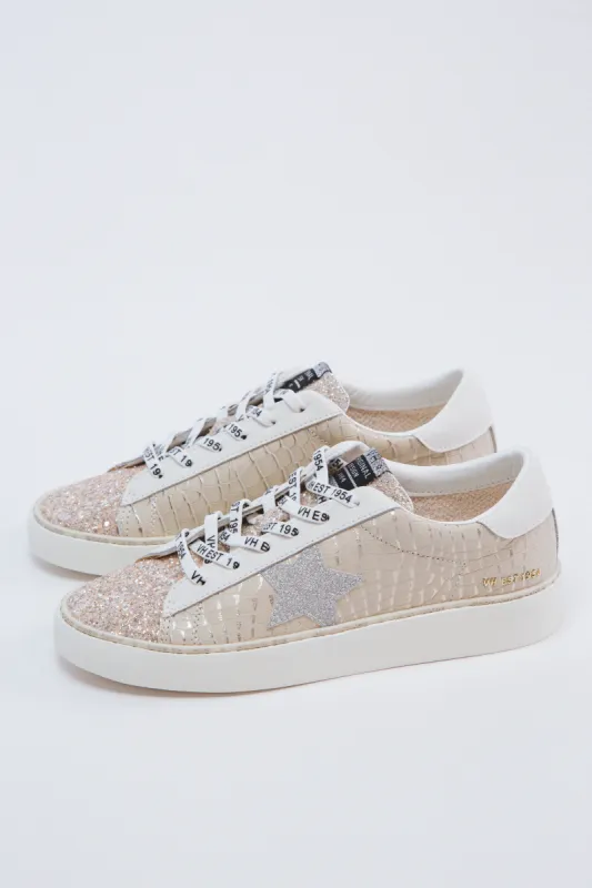 Maya Croco Sneaker, Taupe | Vintage Havana sold by North & Main Clothing Company