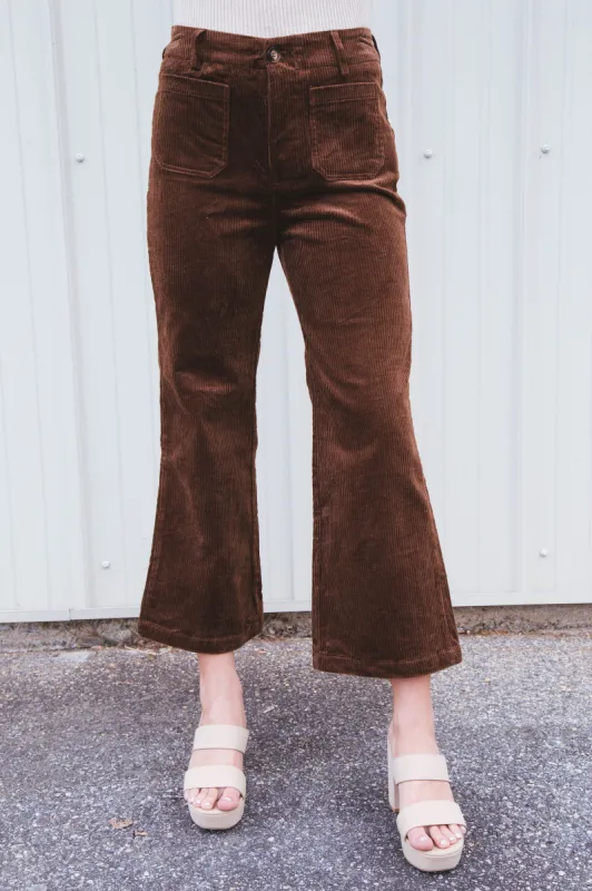 Lennox Wide Leg Corduroy Pants, Brown sold by North & Main Clothing Company