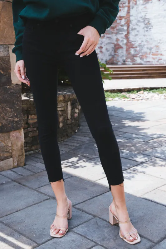 Jude Mid Rise Skinny Crop, Black Rinse made by North & Main Clothing Company
