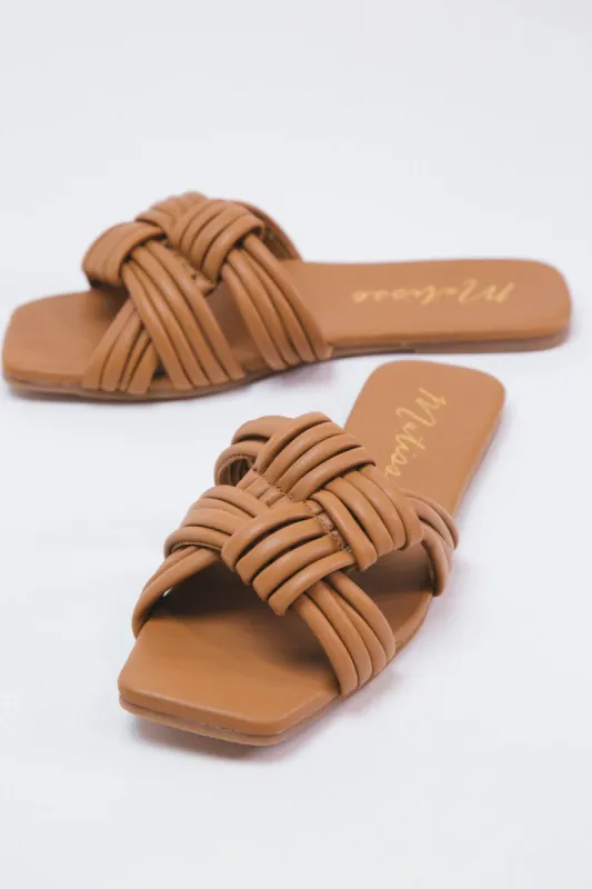 Samson Strappy Slide Sandal, Tan | Matisse sold by North & Main Clothing Company