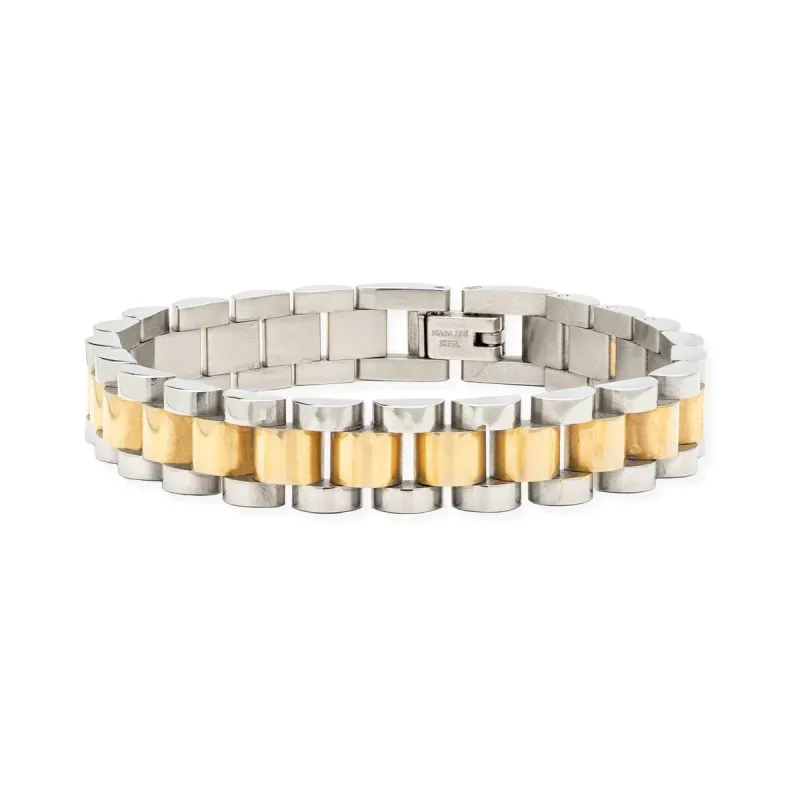 Rolly Two Tone Bracelet, Gold/Silver | BRACHA sold by North & Main Clothing Company