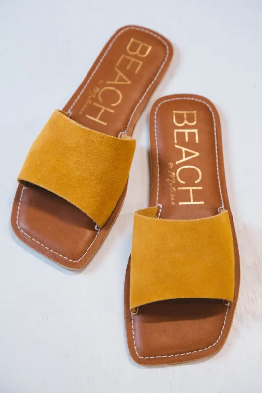 Bali Square Toe Sandals, Saffron Suede  | Beach by Matisse sold by North & Main Clothing Company