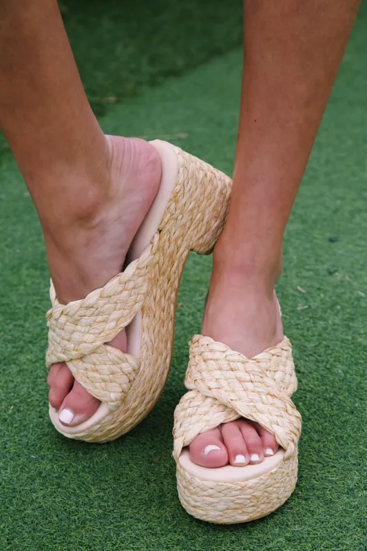 Reflection Raffia Sandal, Natural | Beach by Matisse sold by North & Main Clothing Company