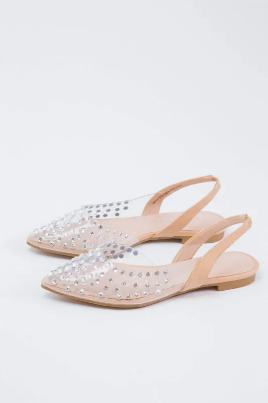 Lolla Rhinestone Flats, Nude  | Chinese Laundry sold by North & Main Clothing Company