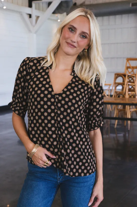 Fall Into You Top, Black Medallion | Sanctuary sold by North & Main Clothing Company