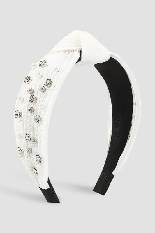 Bernice Rhinestone Pearl Headband, Ivory sold by North & Main Clothing Company