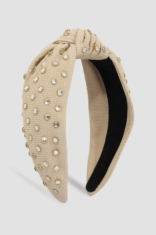 Clarice Rhinestone Headband, Khaki sold by North & Main Clothing Company