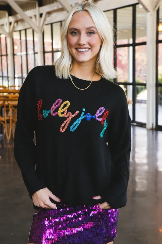 Holly Jolly Pullover Sweater, Black sold by North & Main Clothing Company