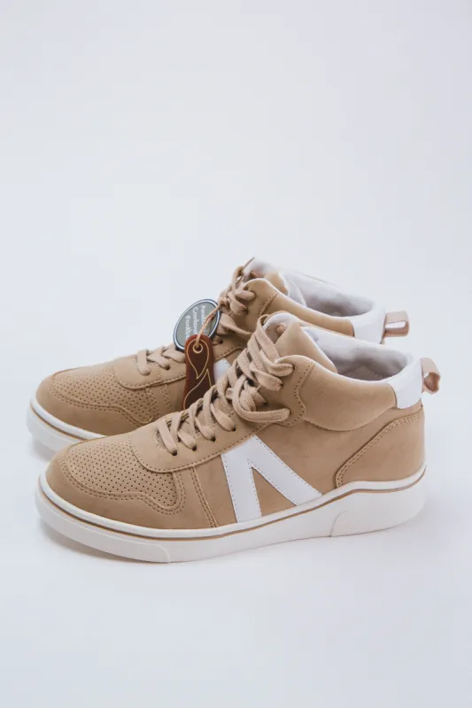Gio High Top Sneakers, Sand/White sold by North & Main Clothing Company