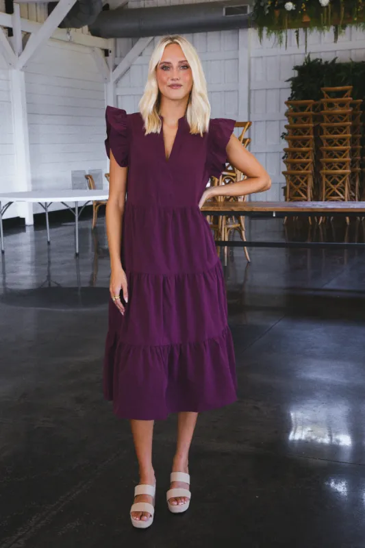 Ivy Moon Midi Dress, Eggplant | Extended Sizes sold by North & Main Clothing Company